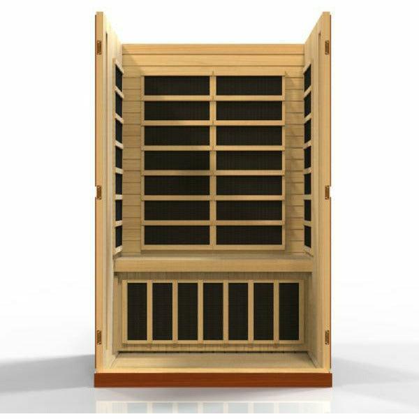 Golden Designs Sauna: Dynamic "Vittoria" 2 Person Low EMF Far Infrared Sauna - DYN-6220-01 - Fire Pit Stock