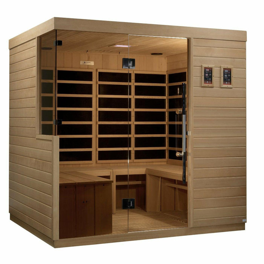 Golden Designs Sauna: La Sagrada 6 Person Ultra Low EMF FAR Infrared Sauna - DYN-5860 - Fire Pit Stock