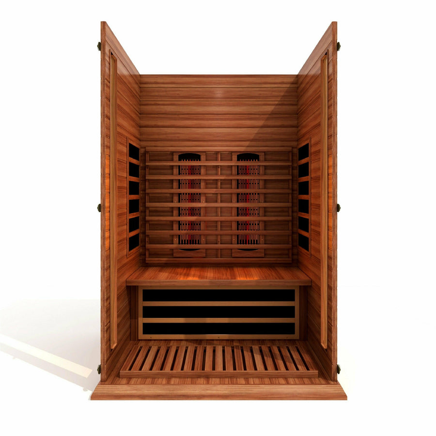 Golden Designs Sauna: Maxxus 2 Person Full Spectrum Near Zero EMF FAR Infrared Carbon Sauna - MX-M206-01-FS CED - Fire Pit Stock