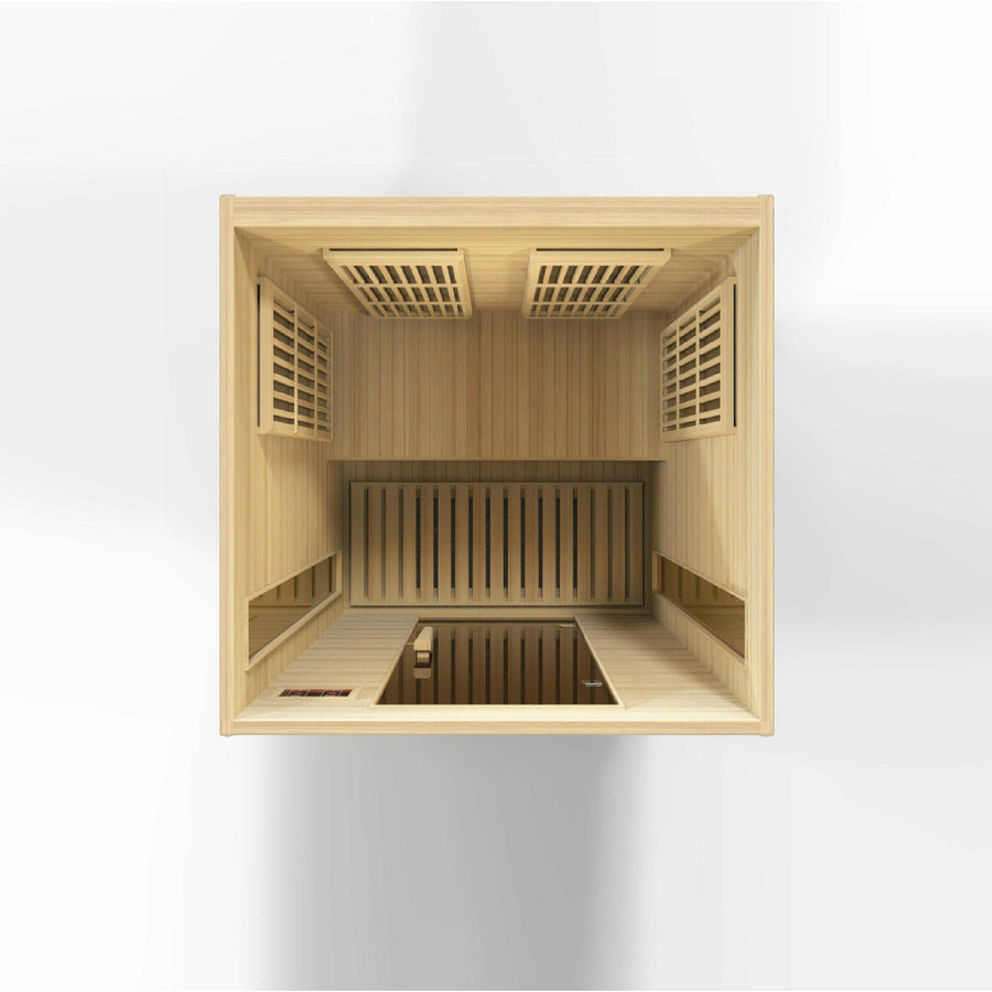 Golden Designs Sauna: Maxxus 2 Person Low EMF FAR Infrared Carbon - Canadian Hemlock - MX-K206-01 - Fire Pit Stock