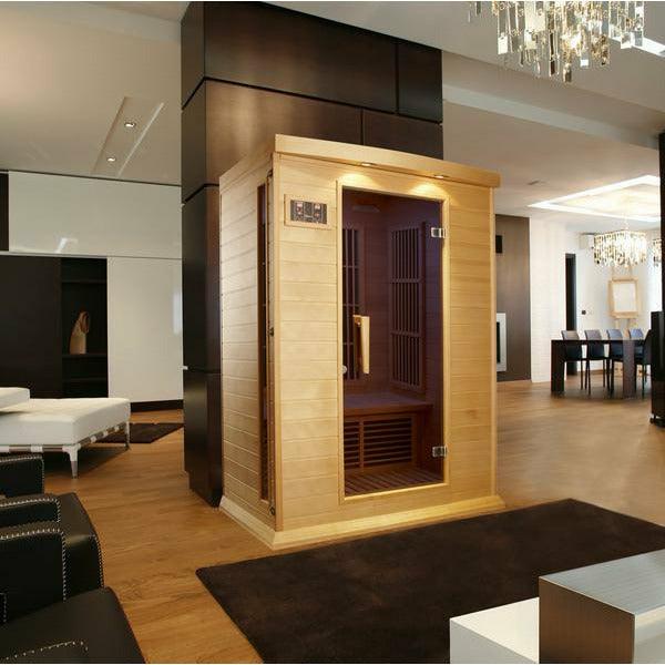 Golden Designs Sauna: Maxxus 2 Person Low EMF FAR Infrared Carbon - Canadian Hemlock - MX-K206-01 - Fire Pit Stock