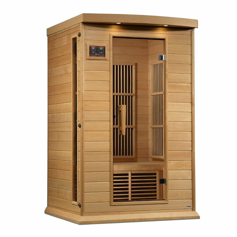 Golden Designs Sauna: Maxxus 2 Person Near Zero EMF FAR Infrared Carbon - Canadian Hemlock - MX-K206-01-ZF - Fire Pit Stock