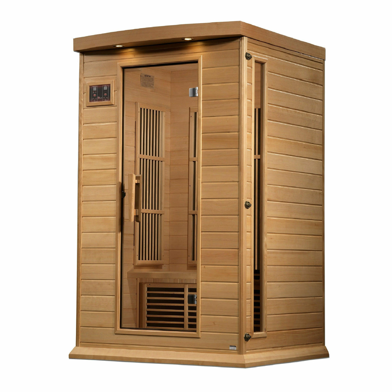 Golden Designs Sauna: Maxxus 2 Person Near Zero EMF FAR Infrared Carbon - Canadian Hemlock - MX-K206-01-ZF - Fire Pit Stock