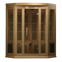 Thumbnail for Golden Designs Sauna: Maxxus 3 Person Corner Low EMF FAR Infrared Carbon - Canadian Hemlock - MX-K356-01 - Fire Pit Stock