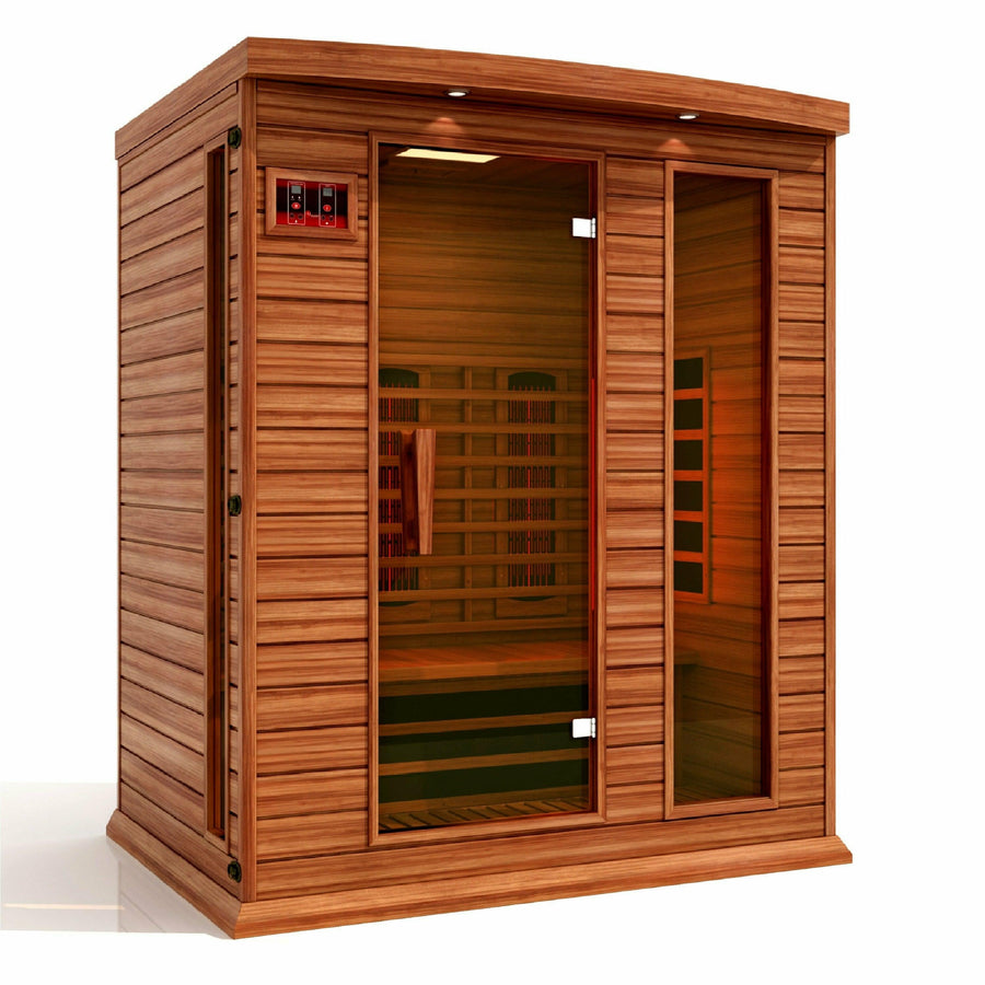 Golden Designs Sauna: Maxxus 3 Person Full Spectrum Near Zero EMF FAR Infrared Carbon Sauna - MX-M306-01-FS CED - Fire Pit Stock