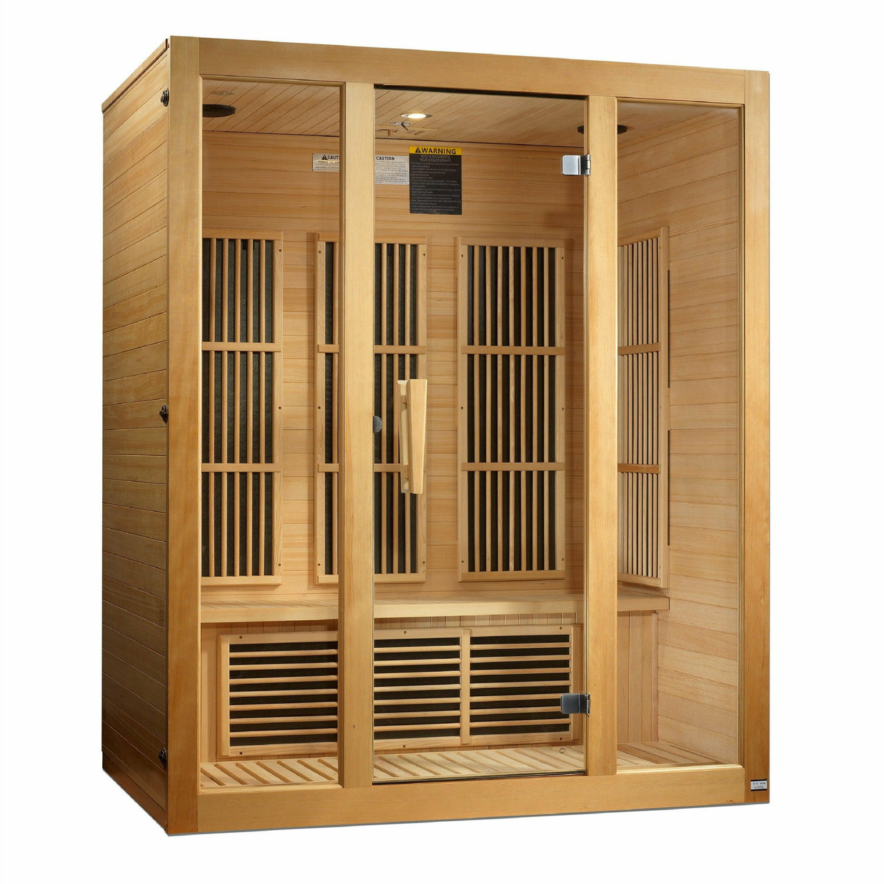 Golden Designs Sauna: Maxxus "Bellevue" 3 Person Low EMF FAR Infrared Sauna - MX-J306-01 - Fire Pit Stock