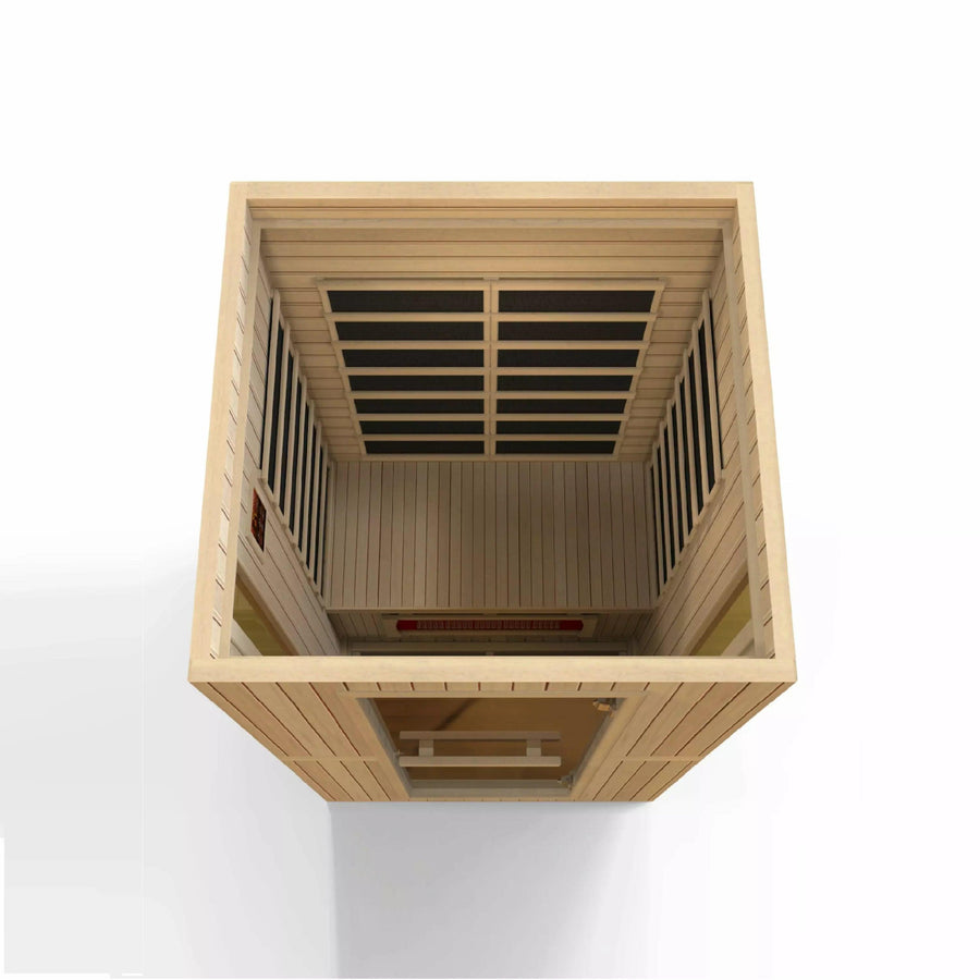 Golden Designs Sauna: Maxxus "Serenity" Dual Tech 2 person Low EMF FAR Infrared Sauna Canadian Hemlock - Fire Pit Stock
