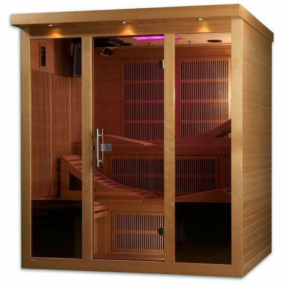 Golden Designs Sauna: "Monaco Elite" 6 Person PureTech™ Near Zero Far Infrared Sauna - GDI-6996-01 - Fire Pit Stock