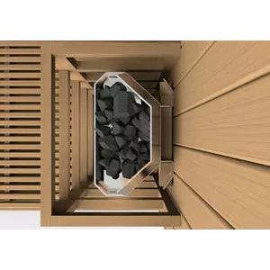 Golden Designs Sauna: "Osla Edition" 6 Person Traditional Steam Sauna - Canadian Red Cedar - Fire Pit Stock