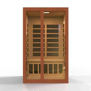Golden Designs Sauna: Santiago 2 Person Ultra Low EMF FAR Infrared Sauna - Fire Pit Stock