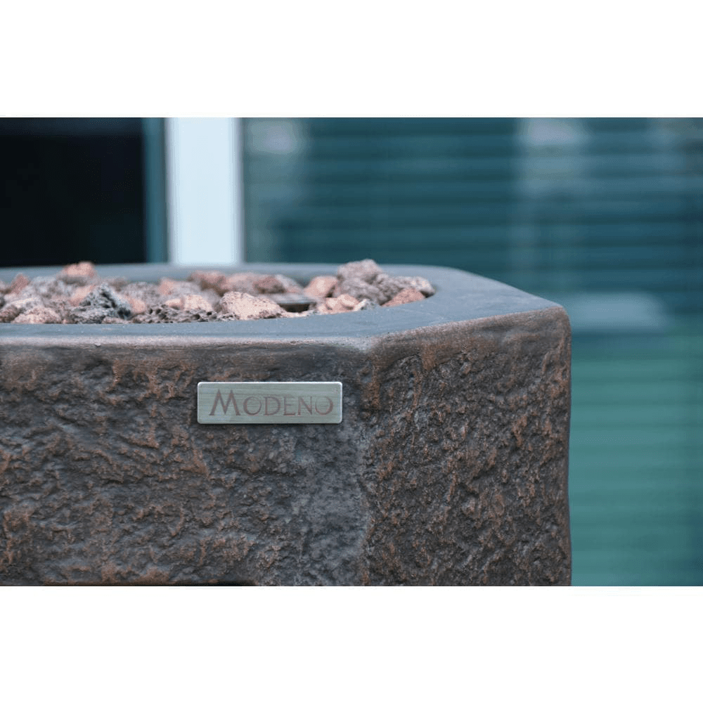 Modeno - Basalt Hexagon Concrete Fire Pit Column, Hidden Propane Storage - OFG601-LP - Fire Pit Stock