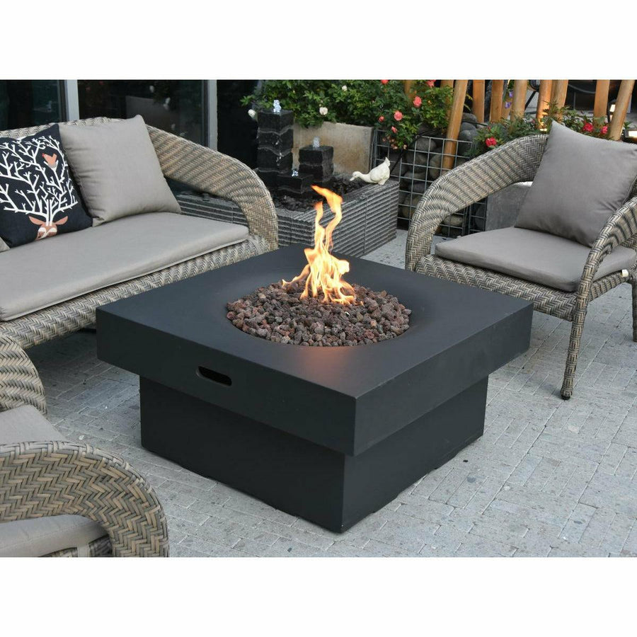 Modeno - Branford Square Concrete Fire Pit Table OFG141 - Fire Pit Stock