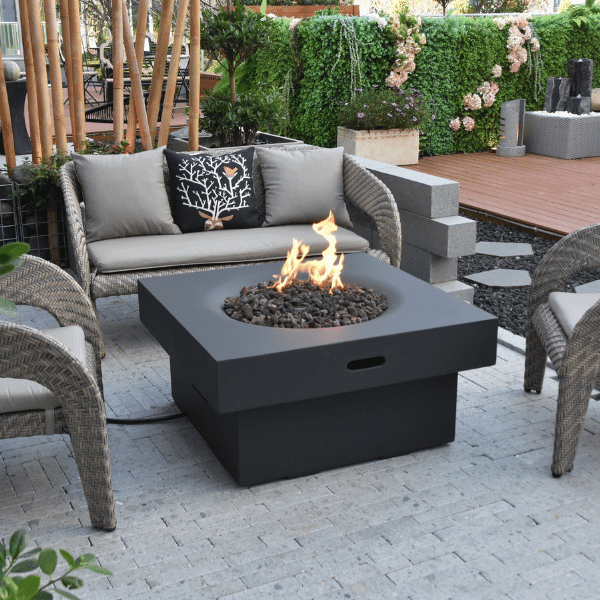 Modeno - Branford Square Concrete Fire Pit Table OFG141 - Fire Pit Stock