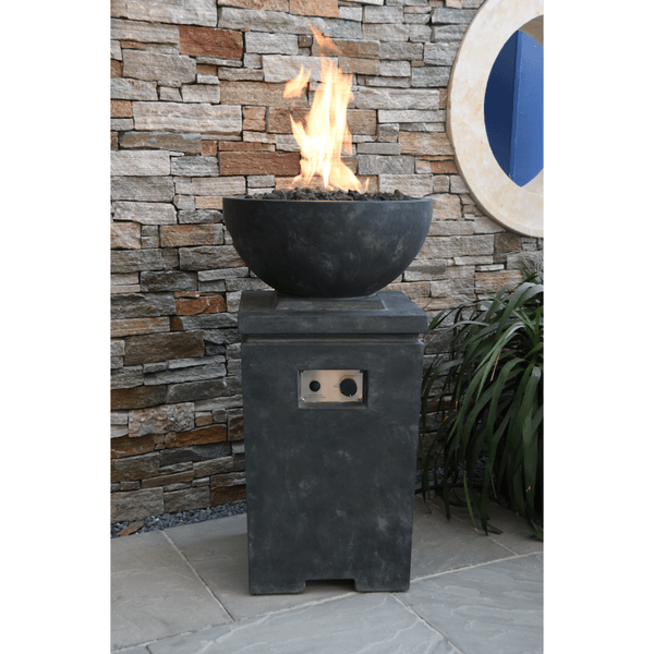 Modeno - Exeter Concrete Fire Pit Column, Hidden Propane Storage - OFG612 - Fire Pit Stock