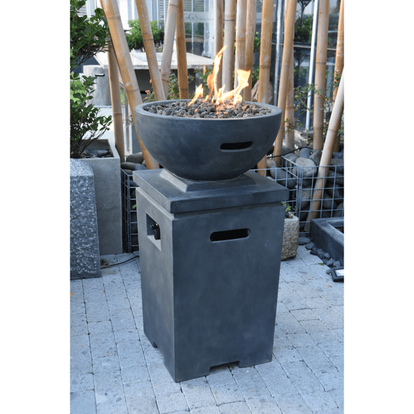 Modeno - Exeter Concrete Fire Pit Column, Hidden Propane Storage - OFG612 - Fire Pit Stock