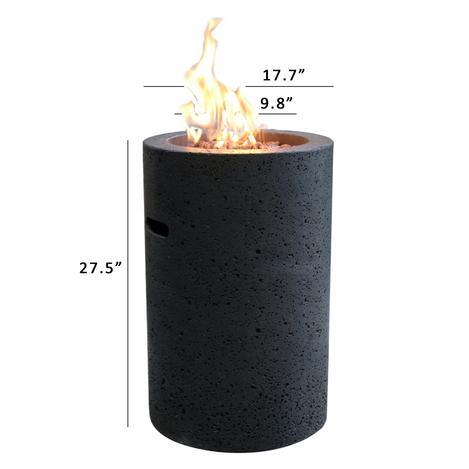 Modeno - Lava Tube Fire Pit Column, Hidden Propane Storage - OFG602 - Fire Pit Stock