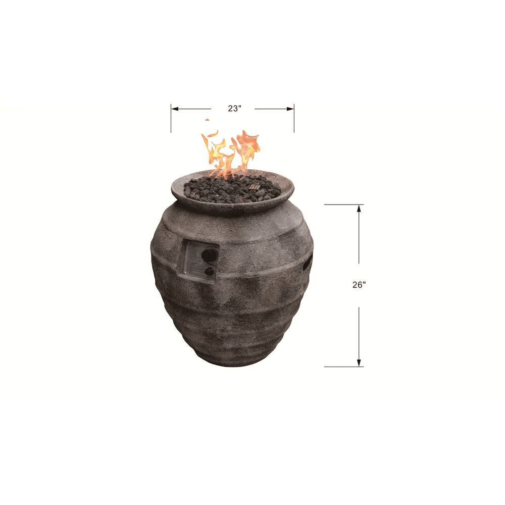 Modeno - Pompeii Oval Concrete Fire Pit Column, Hidden Propane Storage - OFG609-LP - Fire Pit Stock