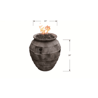 Thumbnail for Modeno - Pompeii Oval Concrete Fire Pit Column, Hidden Propane Storage - OFG609-LP - Fire Pit Stock