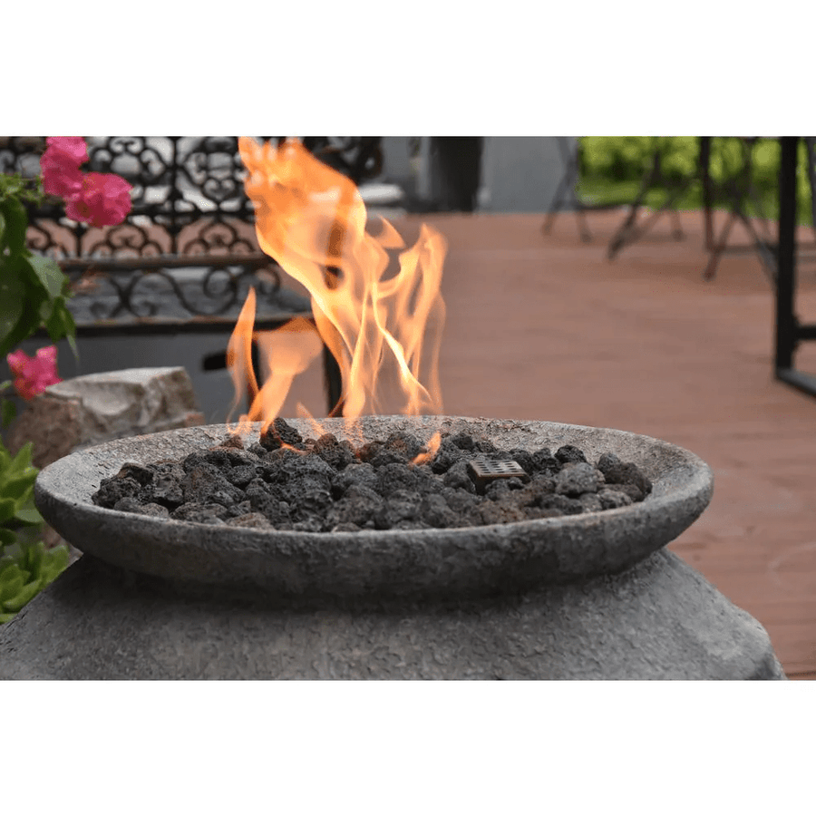 Modeno - Pompeii Oval Concrete Fire Pit Column, Hidden Propane Storage - OFG609-LP - Fire Pit Stock