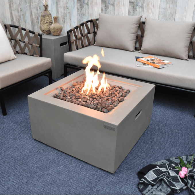 Modeno - Ridgefield Square Concrete Fire Pit Table OFG150 - Fire Pit Stock