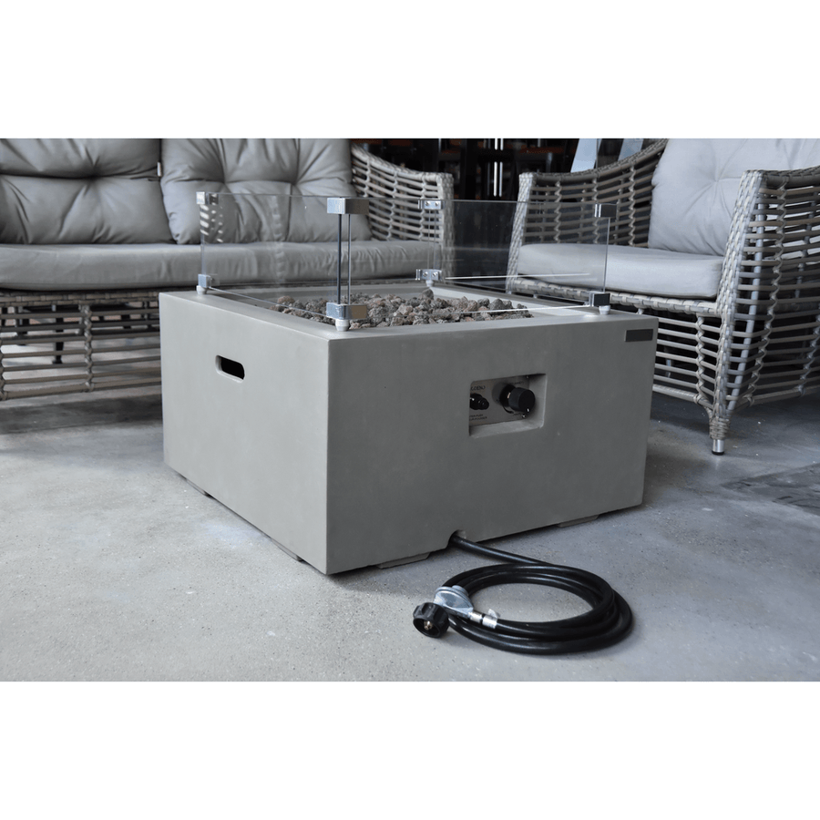 Modeno - Ridgefield Square Concrete Fire Pit Table OFG150 - Fire Pit Stock