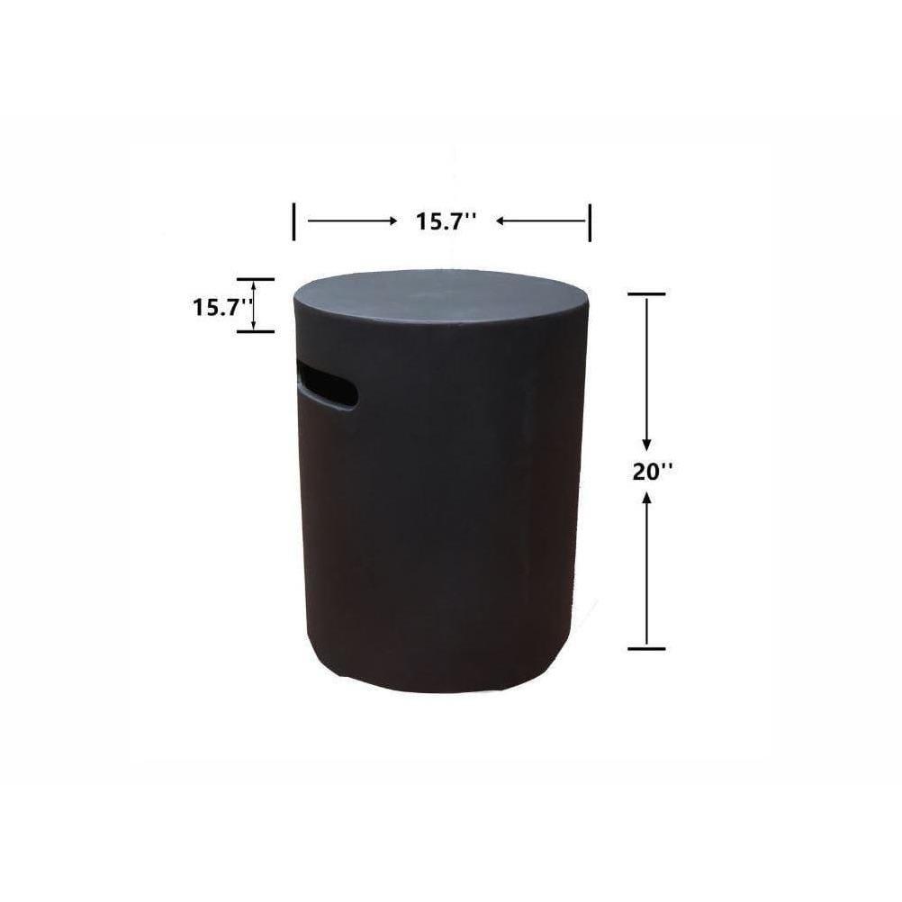 Modeno - Round Concrete Propane Tank Cover with Smooth Texture ONB017BK - Fire Pit Stock