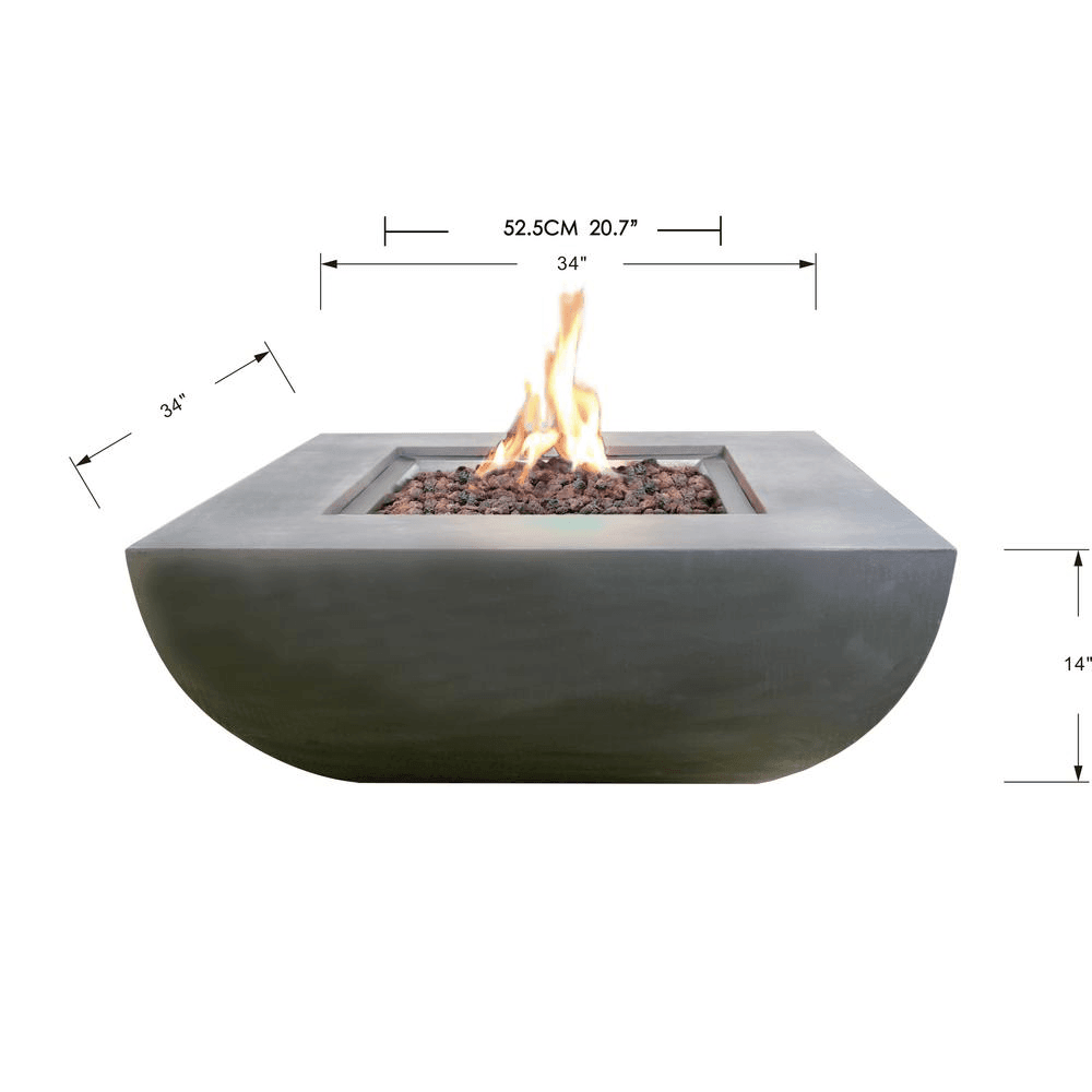 Modeno - Westport Square Concrete Fire Pit Table OFG135 - Fire Pit Stock