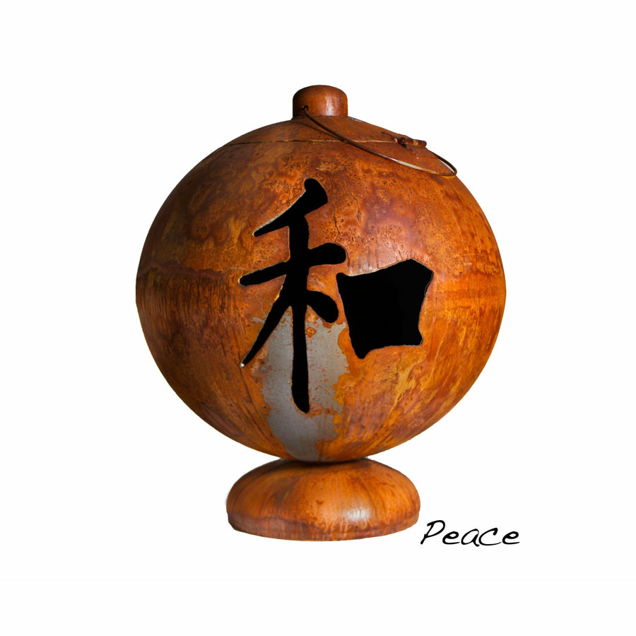 Ohio Flame Fire Globe "Peace, Happiness, Tranquility" - Fire Pit Stock