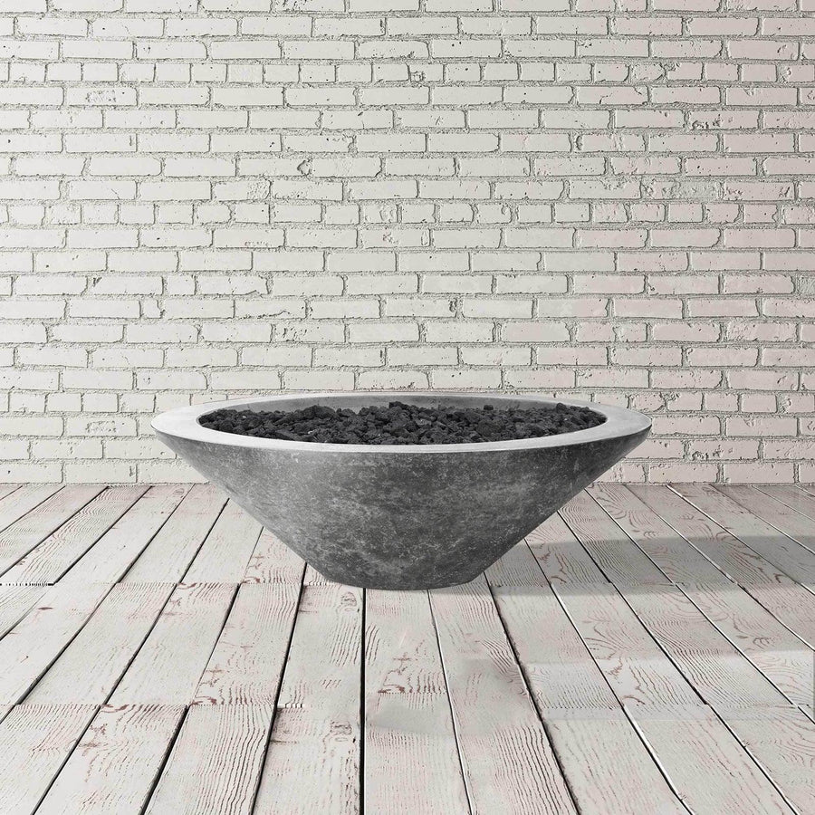 Prism Hardscapes - Embarcadero Pedestal Round Concrete Fire Bowl - Fire Pit Stock