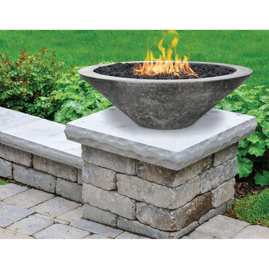 Prism Hardscapes - Embarcadero Pedestal Round Concrete Fire Bowl - Fire Pit Stock