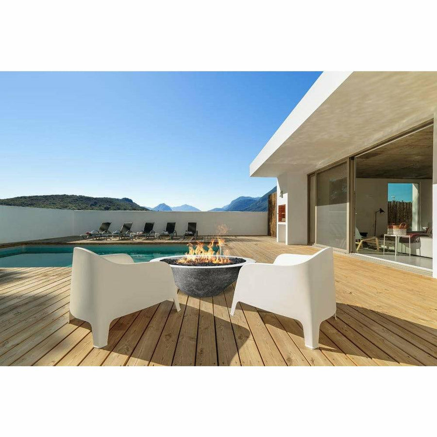 Prism Hardscapes - Embarcadero Round Concrete Fire Bowl - Fire Pit Stock