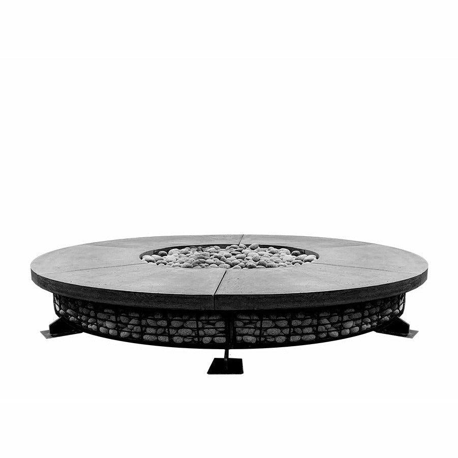 Prism Hardscapes - Fuego 89" Round Concrete Fire Table - Fire Pit Stock