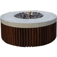 Thumbnail for Prism Hardscapes - Hampton Round Concrete & Hardwood Fire Pit Bowl - Fire Pit Stock