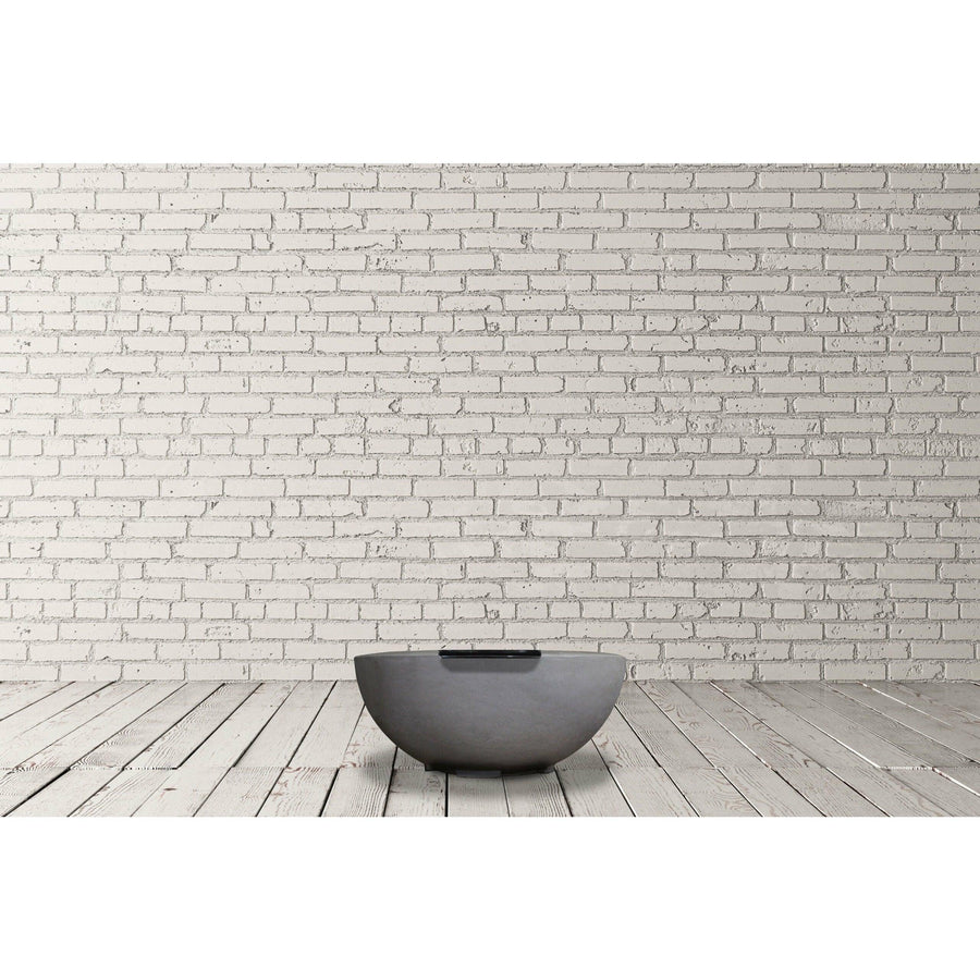 Prism Hardscapes - Moderno 2 Round Concrete Fire and Water Bowl w/ Match-Lit Ignition - Fire Pit Stock