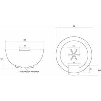 Thumbnail for Prism Hardscapes - Moderno 2 Round Concrete Fire and Water Bowl w/ Match-Lit Ignition - Fire Pit Stock