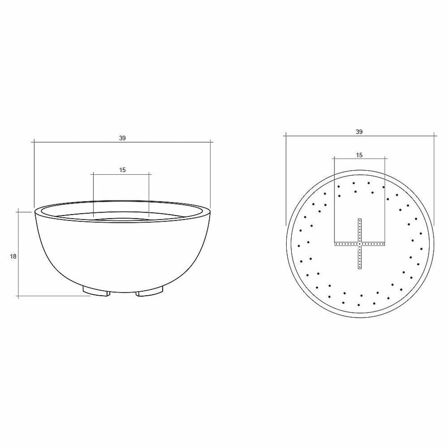 Prism Hardscapes - Moderno Series 1 Round Concrete Fire Bowl - Fire Pit Stock