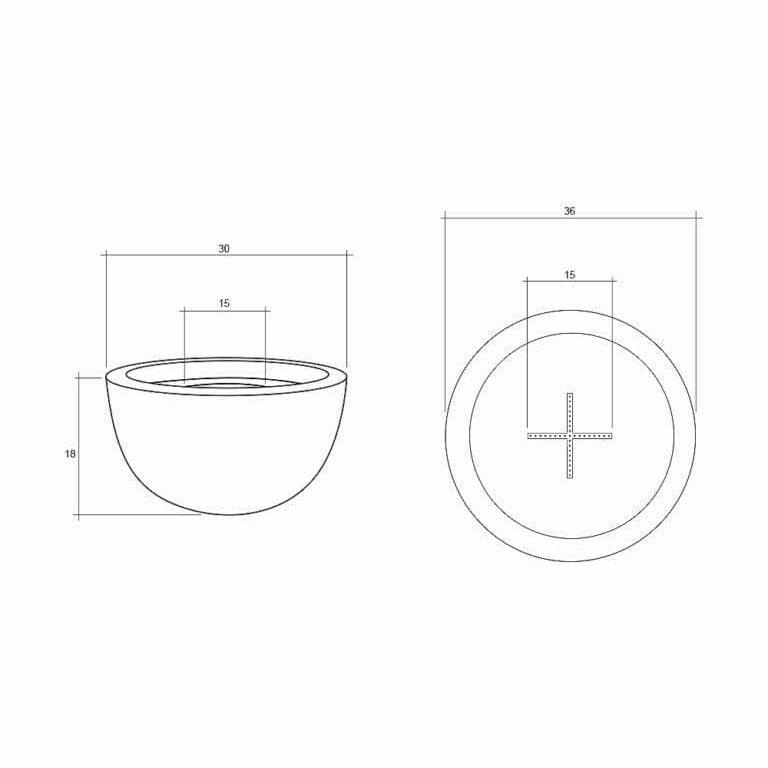 Prism Hardscapes - Moderno Series 3 Round Concrete Fire Bowl - Fire Pit Stock