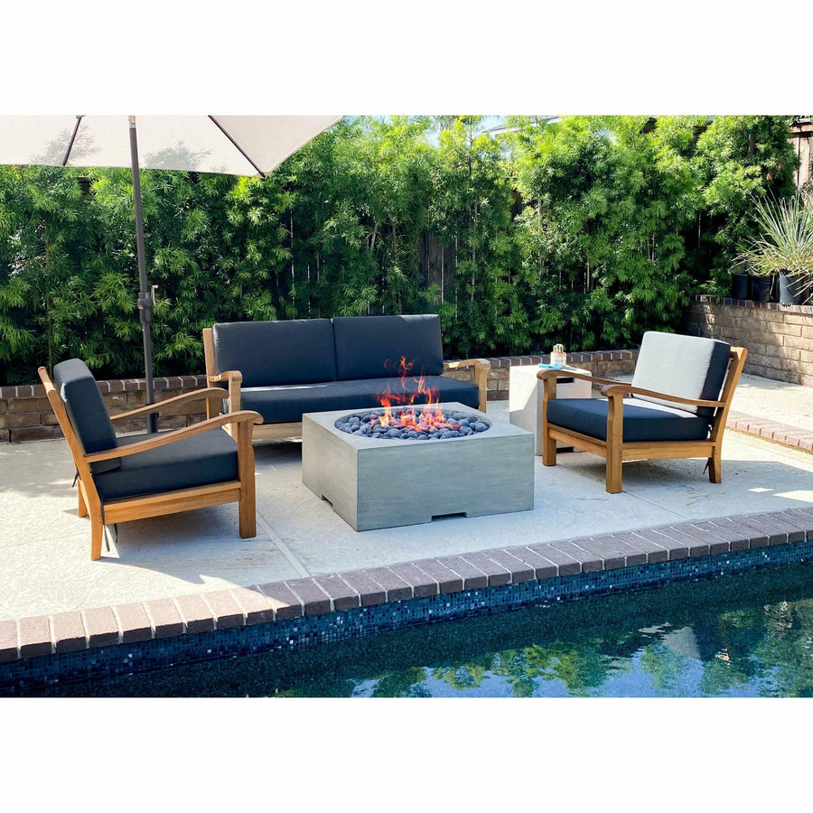 Prism Hardscapes - Piazza Square Concrete Fire Table - Fire Pit Stock