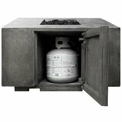 Prism Hardscapes - Porto Series 68 Rectangular Concrete Fire Table w/ Hidden Propane Storage - Fire Pit Stock