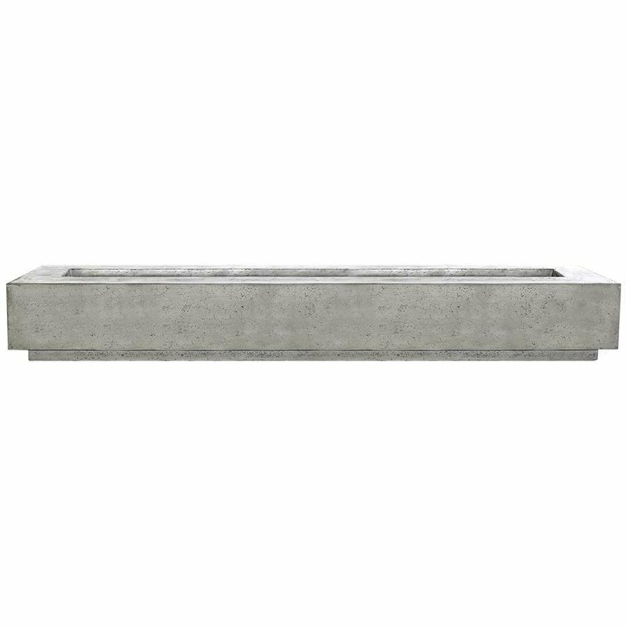 Prism Hardscapes - Tavola Series 110 Rectangular Concrete Fire Pit Table w/ Wind Guard - Fire Pit Stock