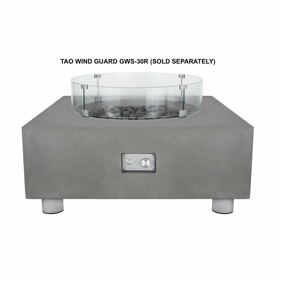 PyroMania Fire - Tao Square Concrete Fire Pit Table - Fire Pit Stock