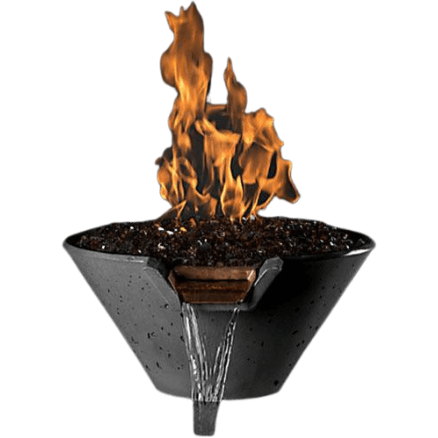 Slick Rock Concrete - Cascade Conical Concrete Fire & Water Bowl - Fire Pit Stock