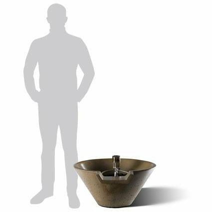 Slick Rock Concrete - Cascade Conical Concrete Fire & Water Bowl - Fire Pit Stock