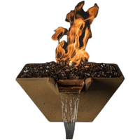 Thumbnail for Slick Rock Concrete - Cascade Square Concrete Fire & Water Bowl - Fire Pit Stock