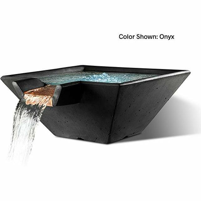 Slick Rock Concrete - Cascade Square Water Bowl - Fire Pit Stock