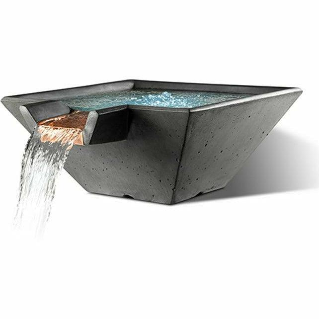 Slick Rock Concrete - Cascade Square Water Bowl - Fire Pit Stock