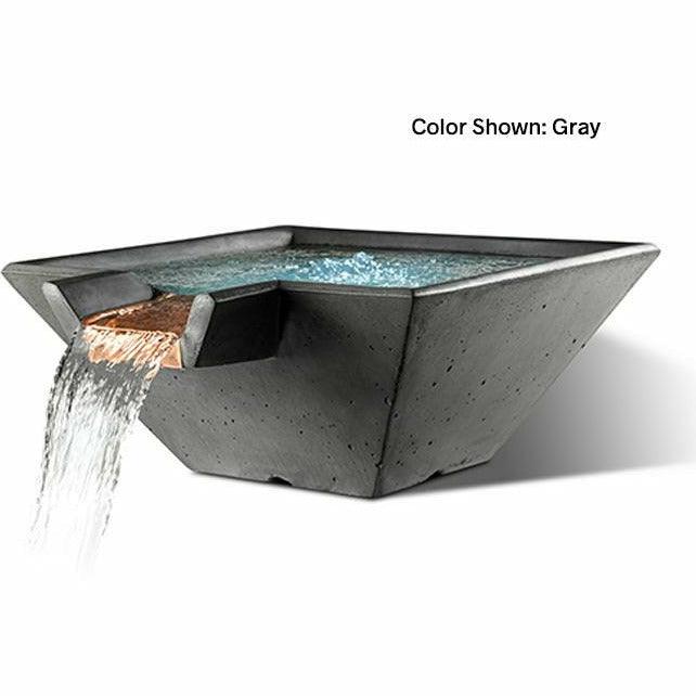 Slick Rock Concrete - Cascade Square Water Bowl - Fire Pit Stock