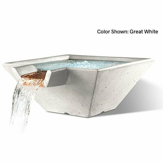 Slick Rock Concrete - Cascade Square Water Bowl - Fire Pit Stock