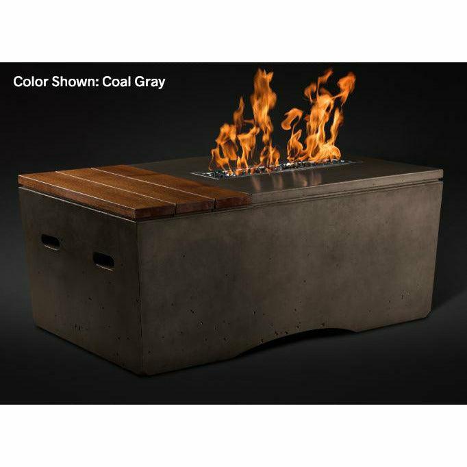 Slick Rock Concrete Oasis 48" Rectangular Concrete Fire Pit Table - Fire Pit Stock