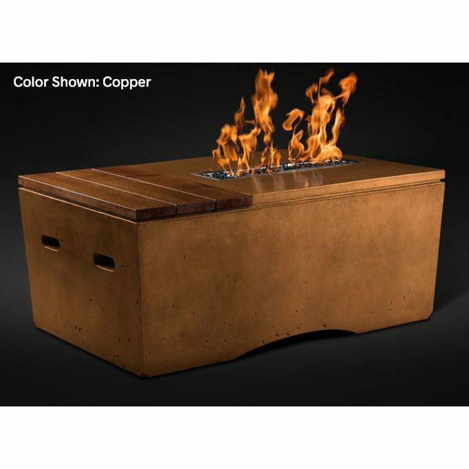 Slick Rock Concrete Oasis 48" Rectangular Concrete Fire Pit Table - Fire Pit Stock